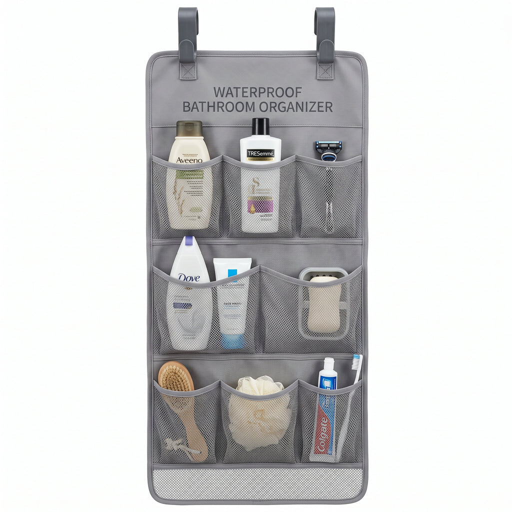 Quick Dry Mesh Wall Hanging Waterproof Multi-Pocket Shower Organizer