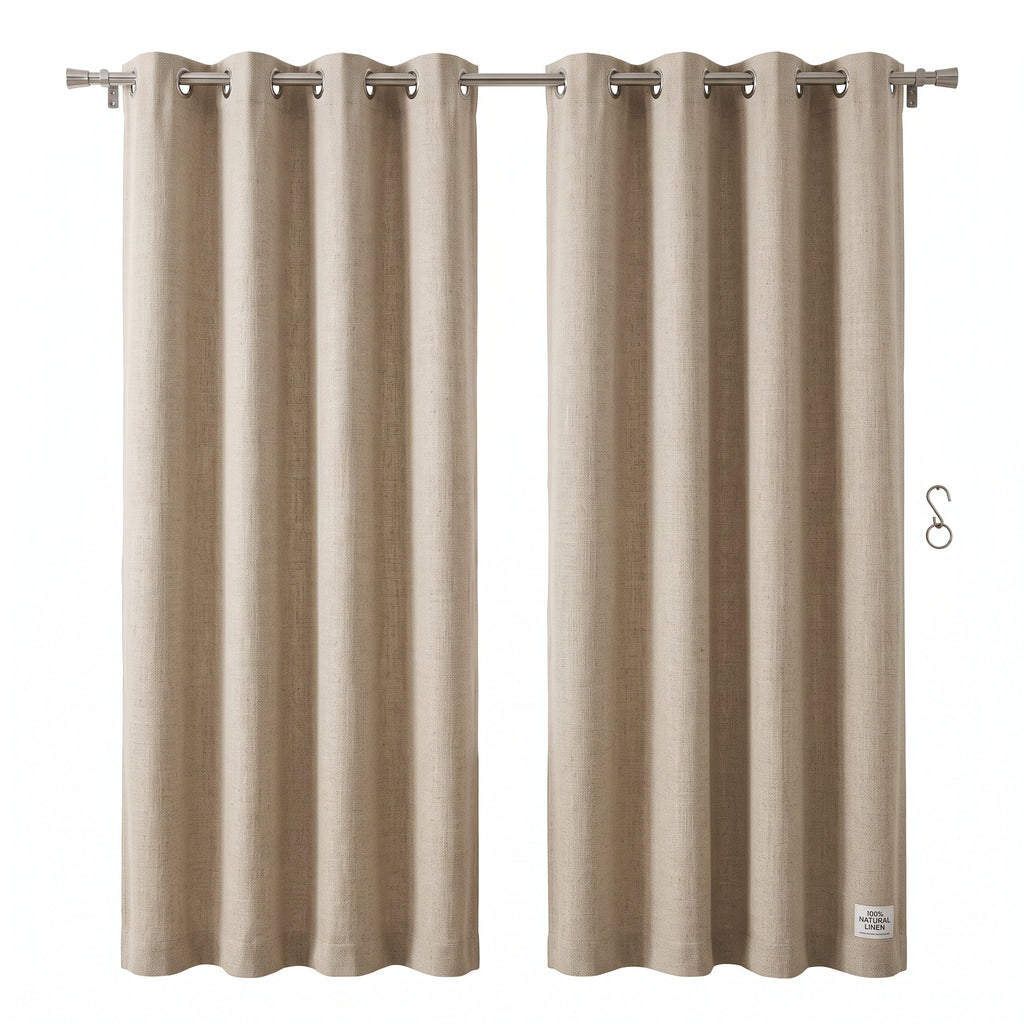 Noise Blocking Triple Weave Linen Energy Saving Window Drapes