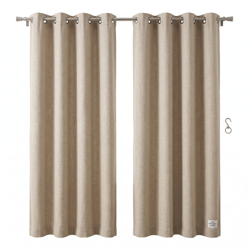 Noise Blocking Triple Weave Linen Energy Saving Window Drapes